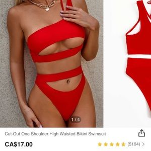 BRAND NEW SHEIN Cutout One Shoulder Bikini Set